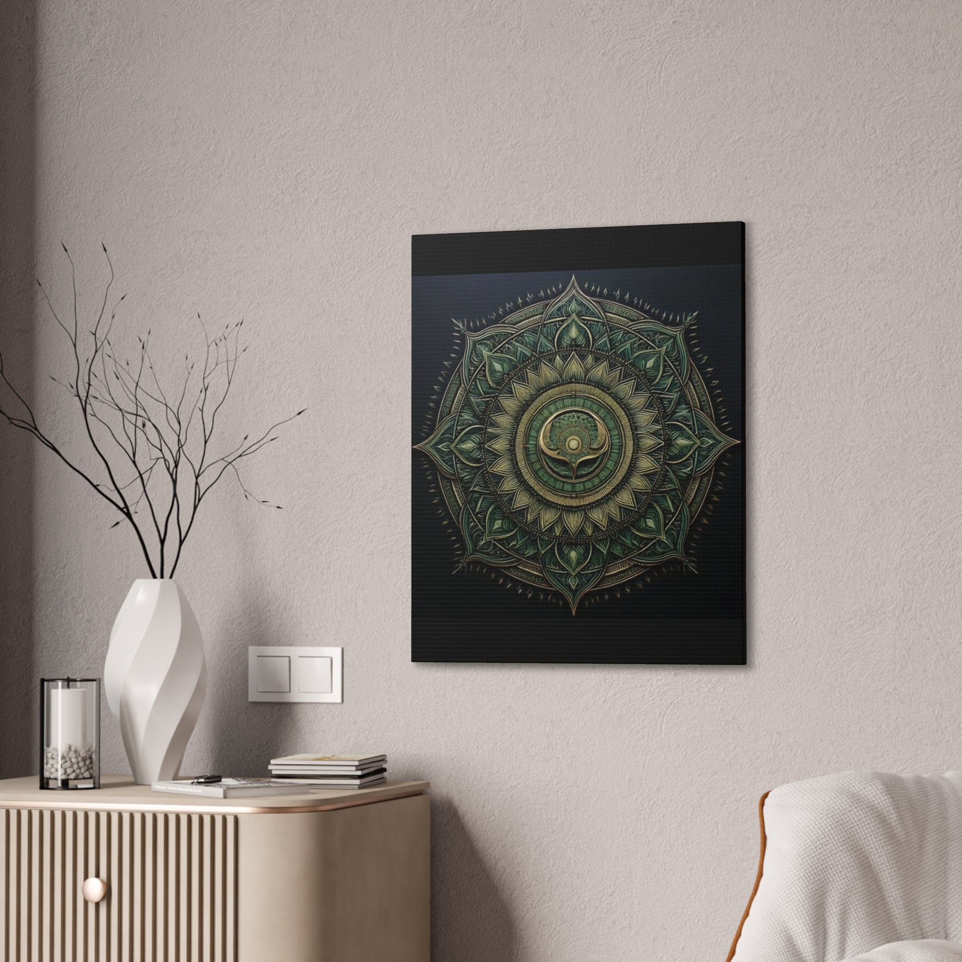 Bohemian Decor Wall Art Canvas, Mandala Artwork, Home Decor Gift, Meditation Room Decoration, Unique Gift for Yoga Lovers