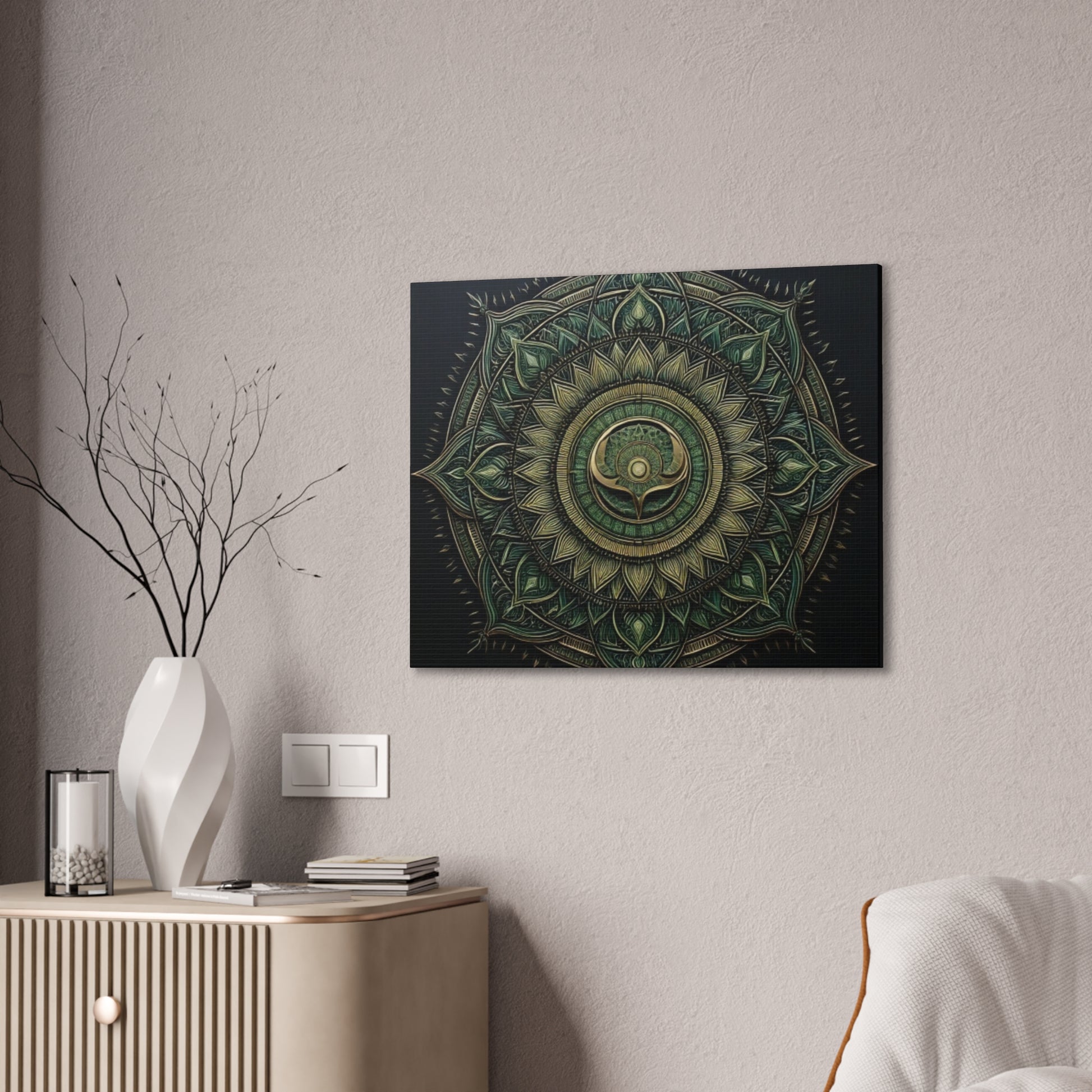 Bohemian Decor Wall Art Canvas, Mandala Artwork, Home Decor Gift, Meditation Room Decoration, Unique Gift for Yoga Lovers