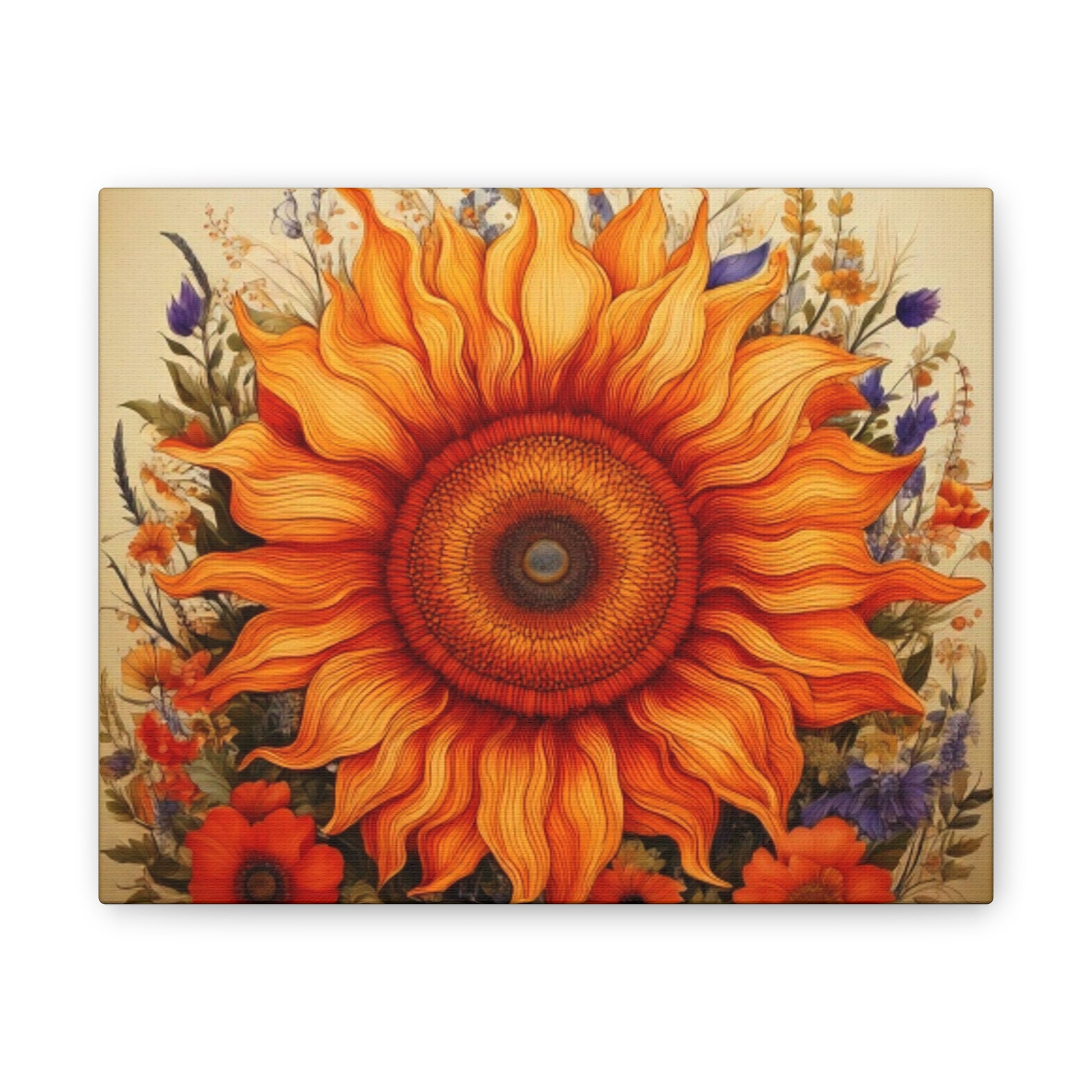 Sunflower Canvas Wall Art, Vibrant Home Decor, Bright Floral Print, Gift for Garden Lovers, Colorful Artwork for Any Room