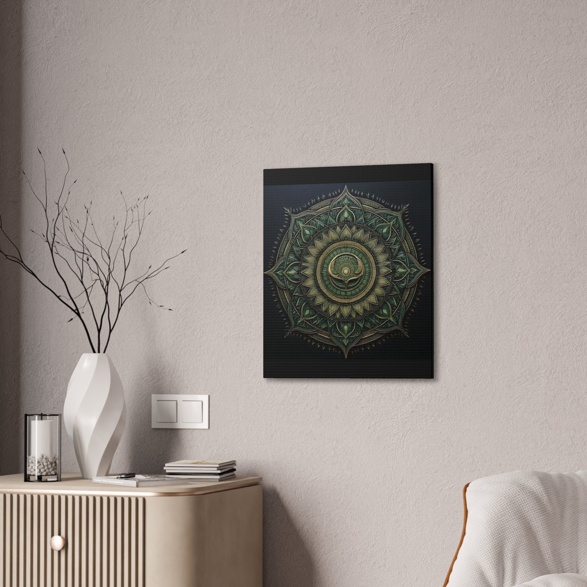 Bohemian Decor Wall Art Canvas, Mandala Artwork, Home Decor Gift, Meditation Room Decoration, Unique Gift for Yoga Lovers