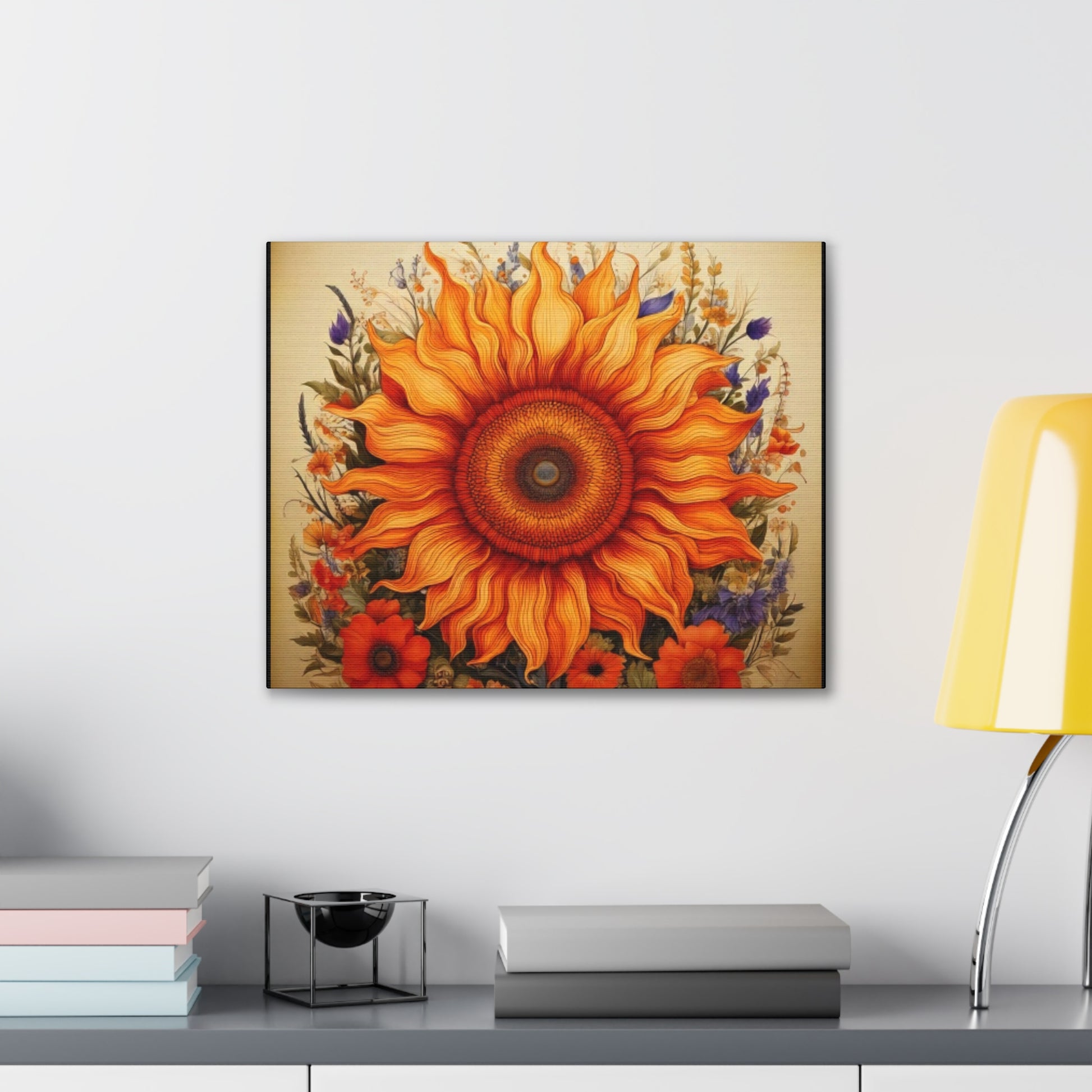 Sunflower Canvas Wall Art, Vibrant Home Decor, Bright Floral Print, Gift for Garden Lovers, Colorful Artwork for Any Room