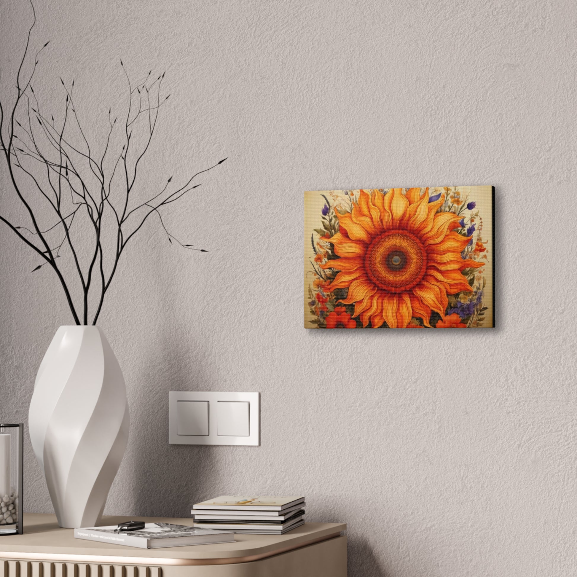 Sunflower Canvas Wall Art, Vibrant Home Decor, Bright Floral Print, Gift for Garden Lovers, Colorful Artwork for Any Room