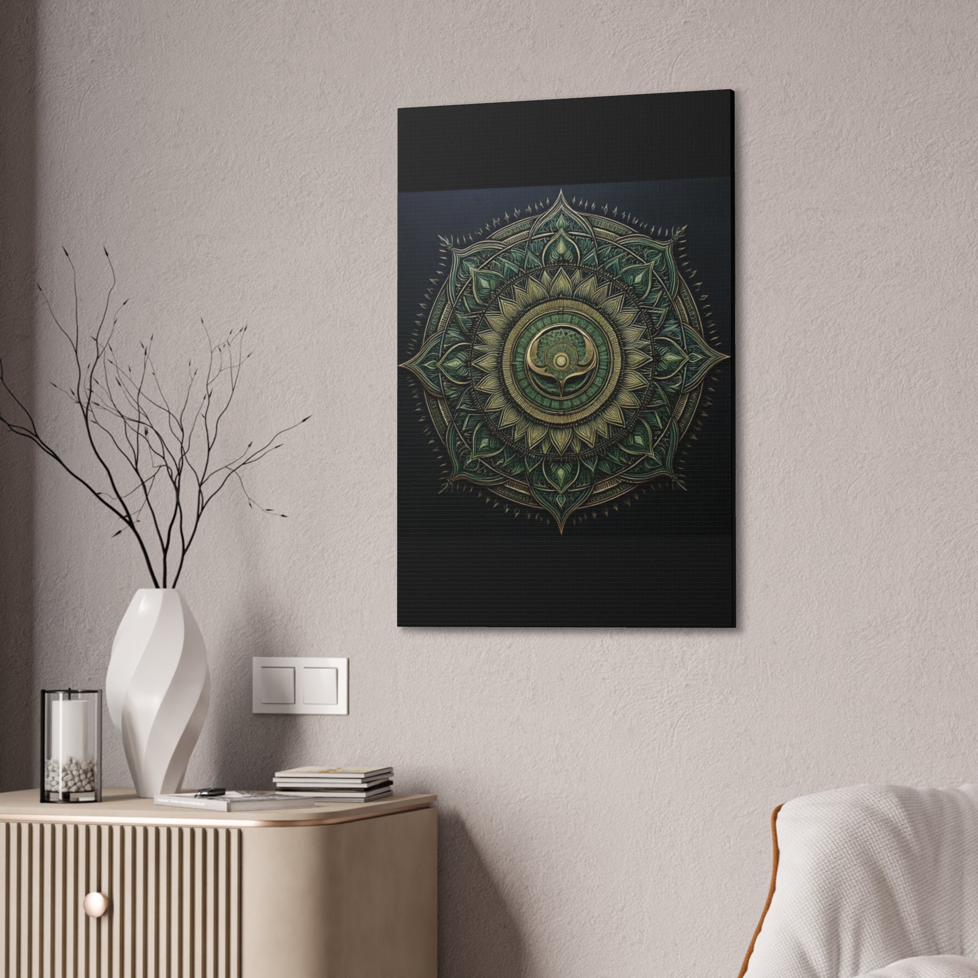 Bohemian Decor Wall Art Canvas, Mandala Artwork, Home Decor Gift, Meditation Room Decoration, Unique Gift for Yoga Lovers