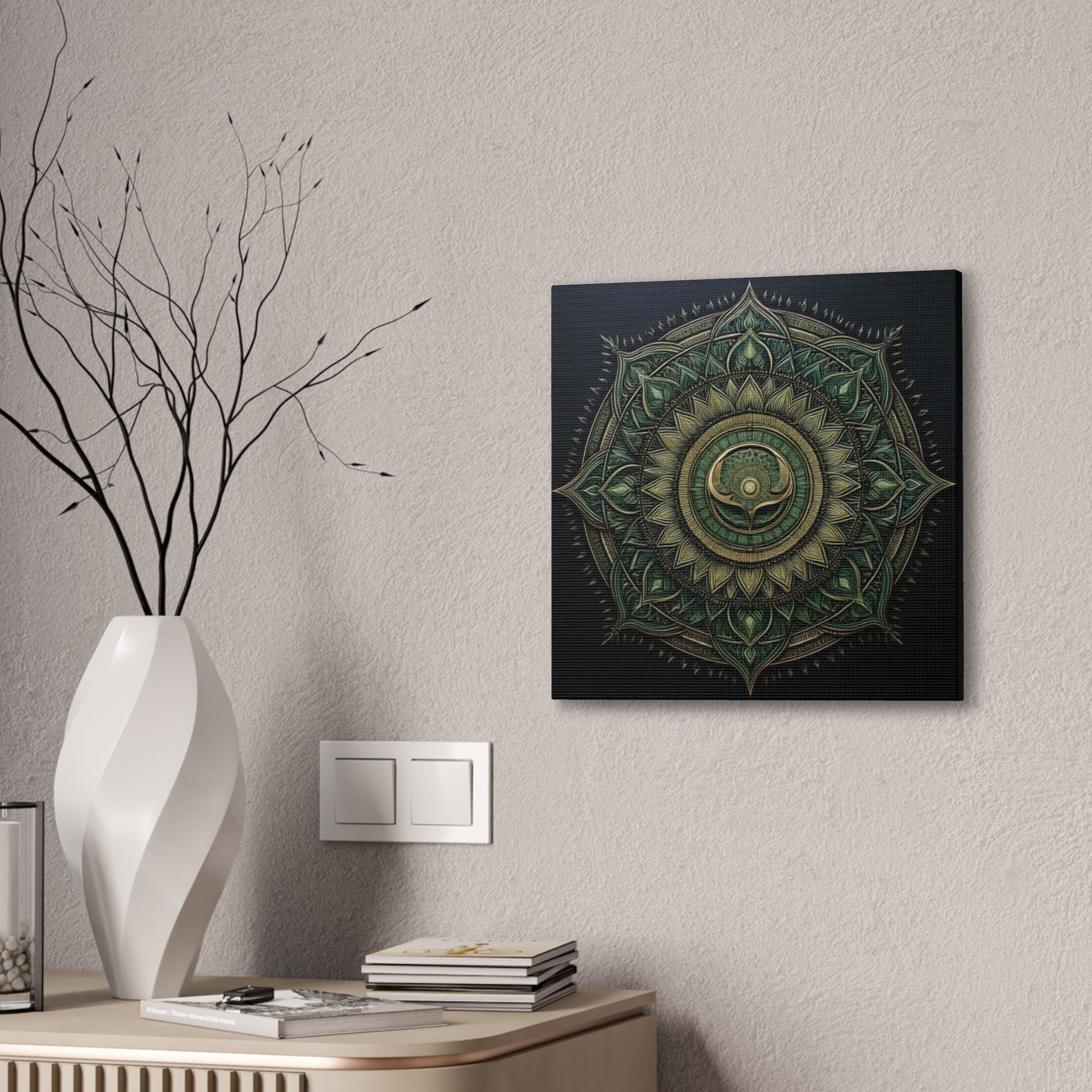 Bohemian Decor Wall Art Canvas, Mandala Artwork, Home Decor Gift, Meditation Room Decoration, Unique Gift for Yoga Lovers