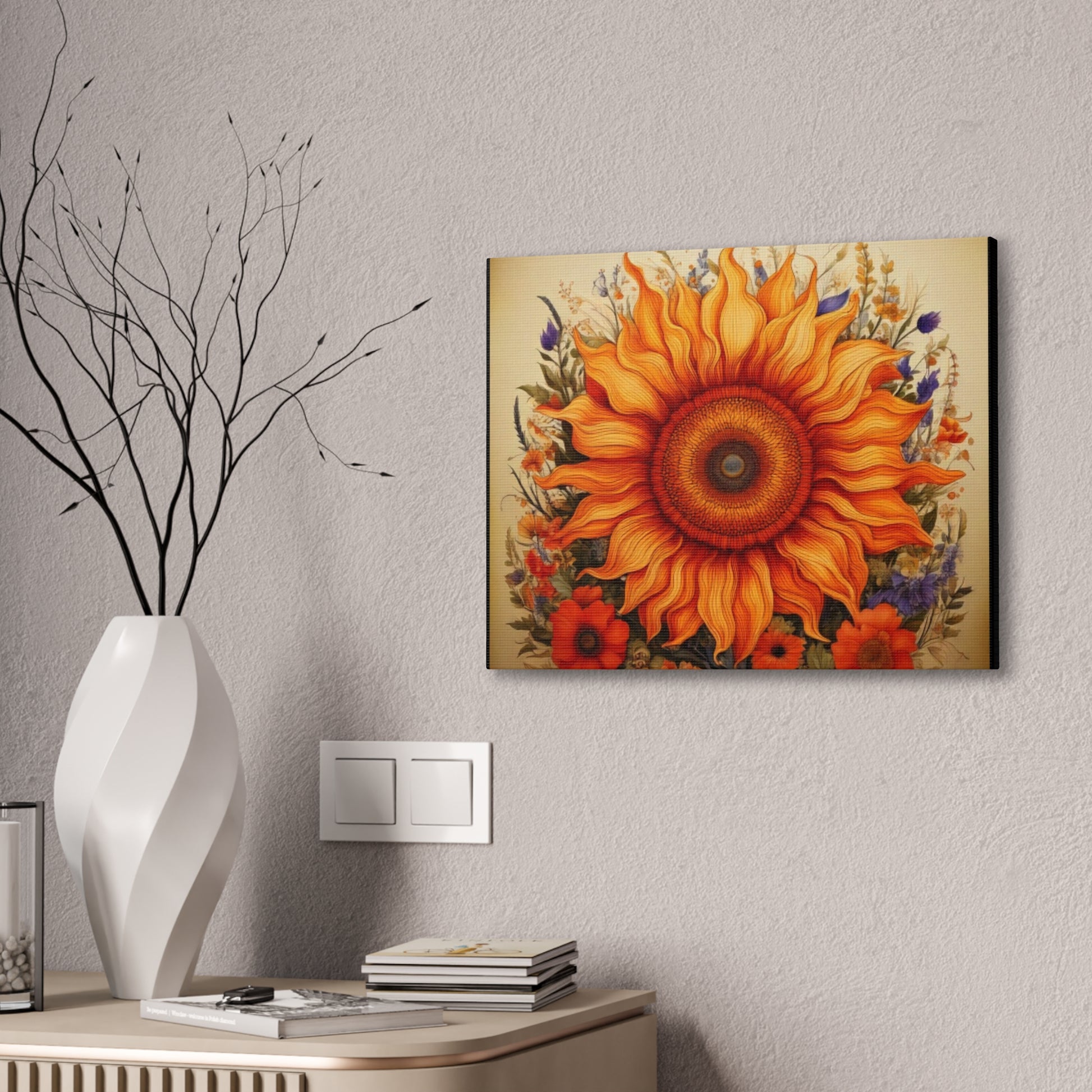 Sunflower Canvas Wall Art, Vibrant Home Decor, Bright Floral Print, Gift for Garden Lovers, Colorful Artwork for Any Room