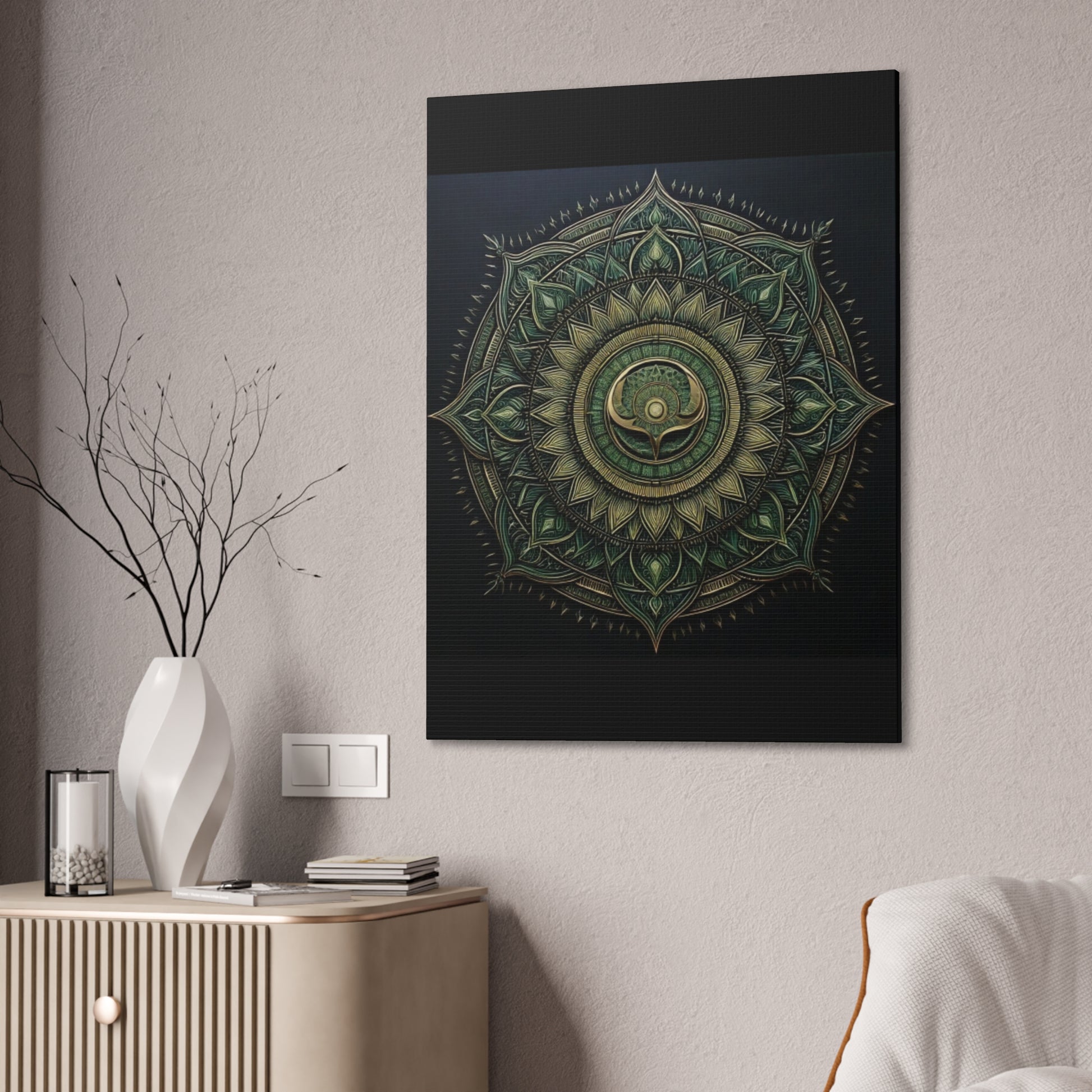 Bohemian Decor Wall Art Canvas, Mandala Artwork, Home Decor Gift, Meditation Room Decoration, Unique Gift for Yoga Lovers