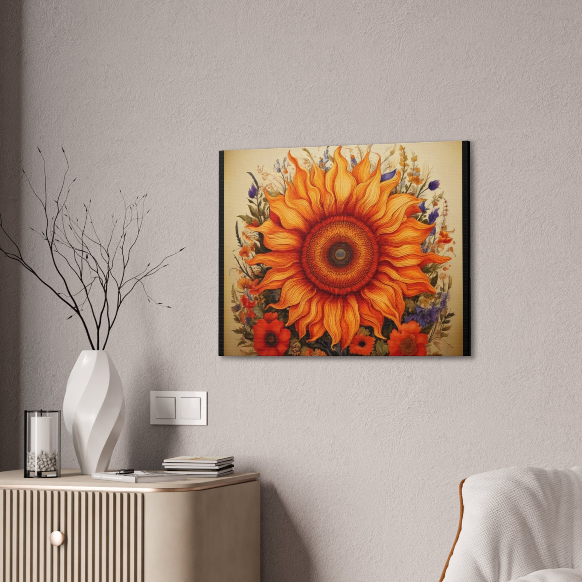 Sunflower Canvas Wall Art, Vibrant Home Decor, Bright Floral Print, Gift for Garden Lovers, Colorful Artwork for Any Room