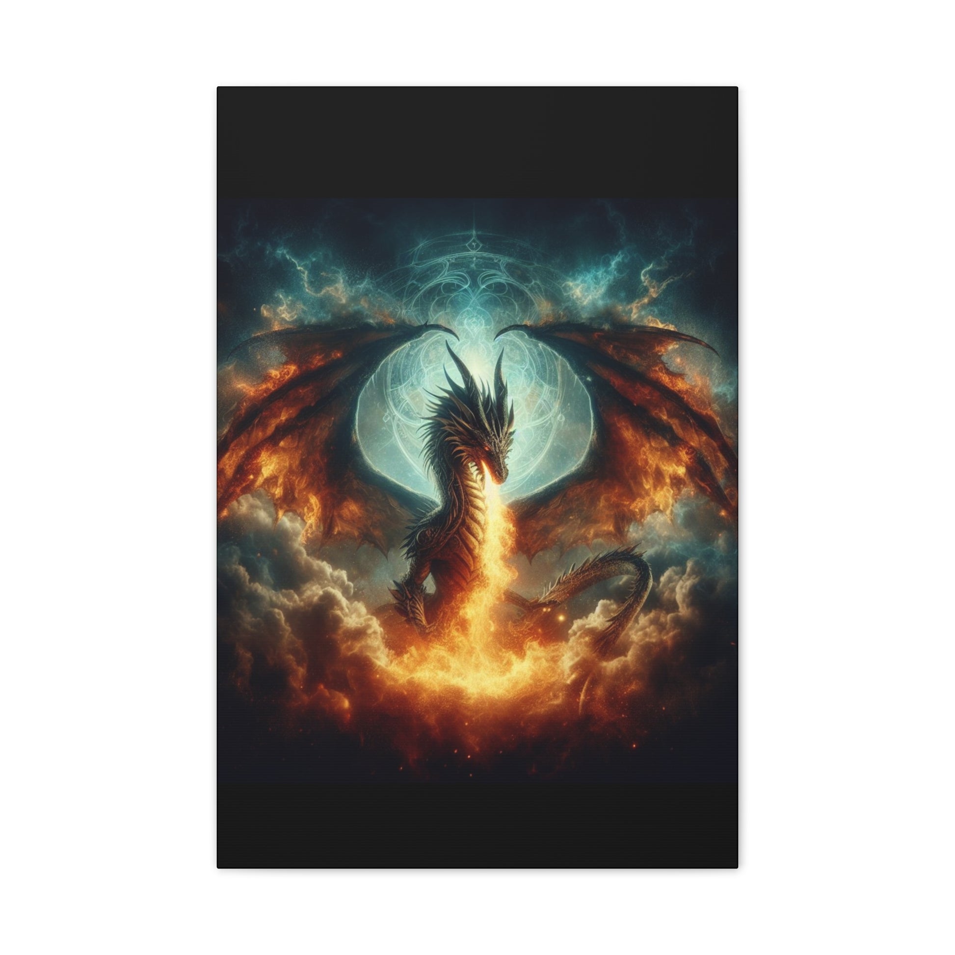 Fire-Breathing Dragon Canvas Art, Fantasy Wall Decor, Mythical Creature Wall Art, Dragon Home Decor, Unique Gift for Fantasy Lovers