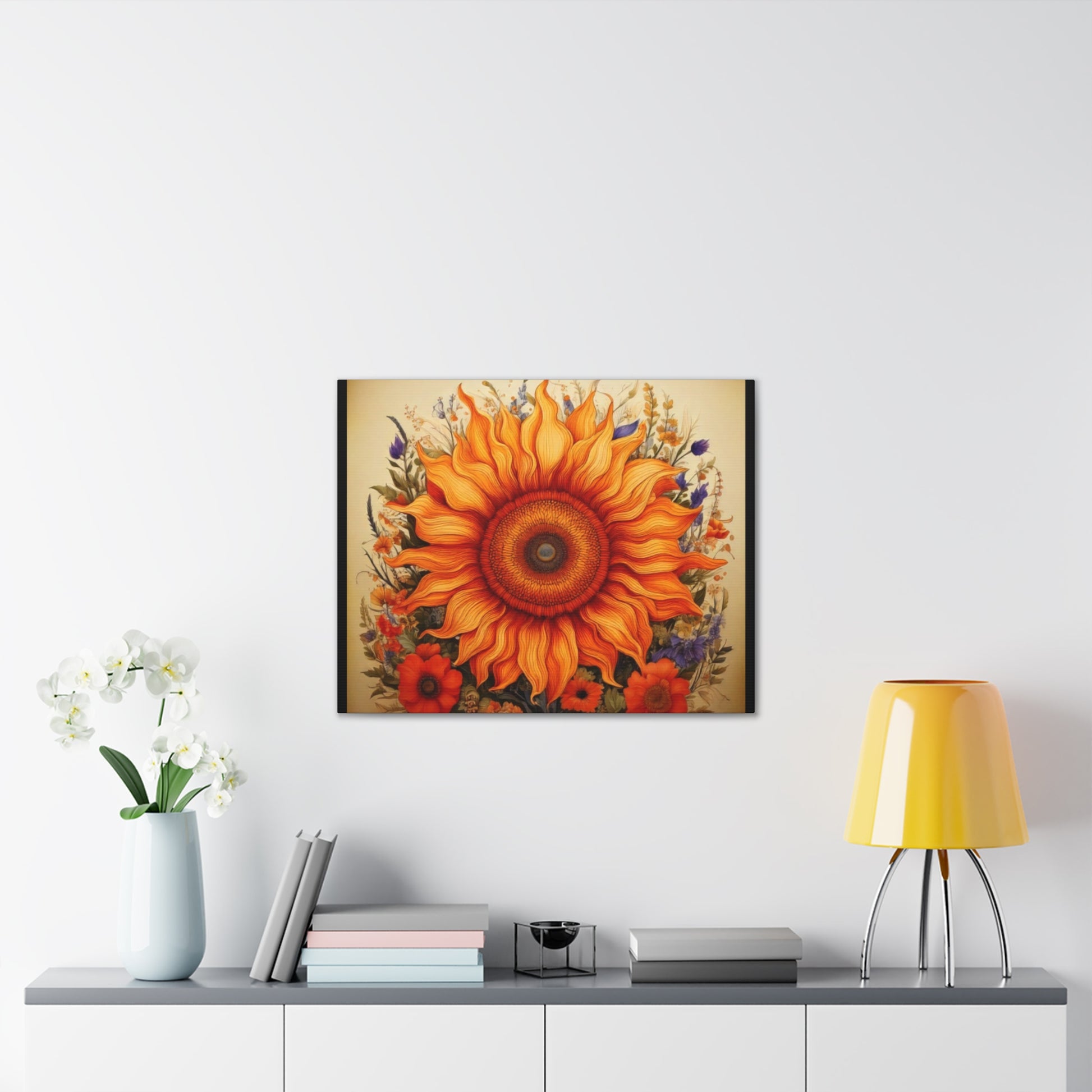 Sunflower Canvas Wall Art, Vibrant Home Decor, Bright Floral Print, Gift for Garden Lovers, Colorful Artwork for Any Room