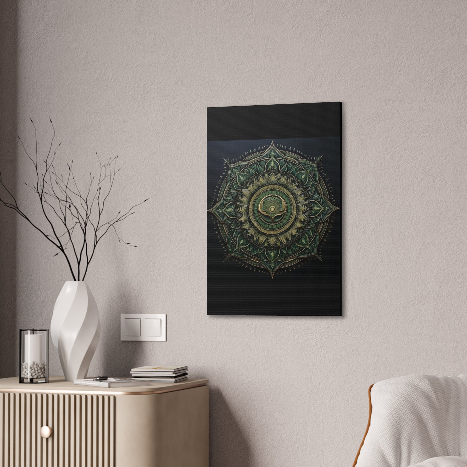 Bohemian Decor Wall Art Canvas, Mandala Artwork, Home Decor Gift, Meditation Room Decoration, Unique Gift for Yoga Lovers