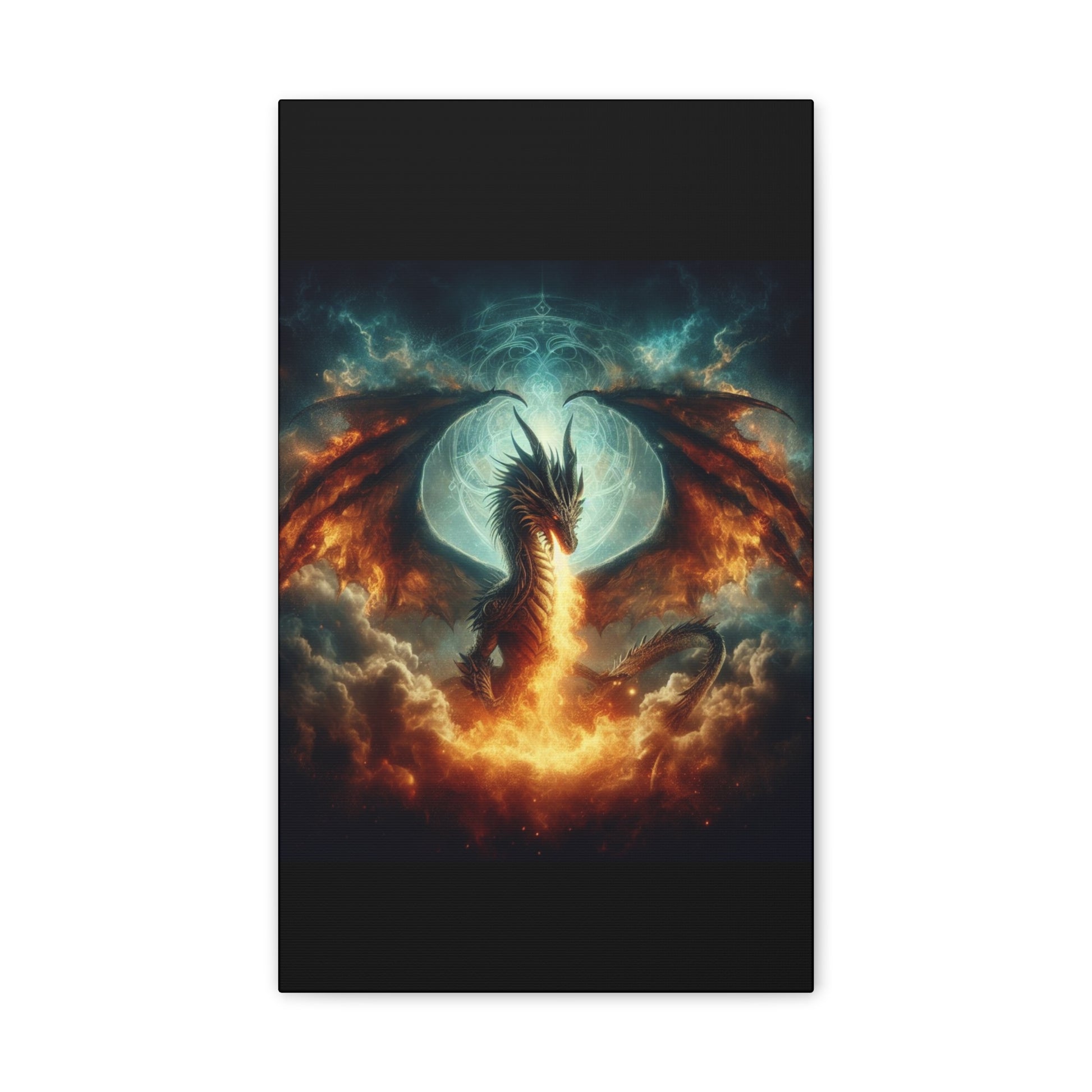 Fire-Breathing Dragon Canvas Art, Fantasy Wall Decor, Mythical Creature Wall Art, Dragon Home Decor, Unique Gift for Fantasy Lovers