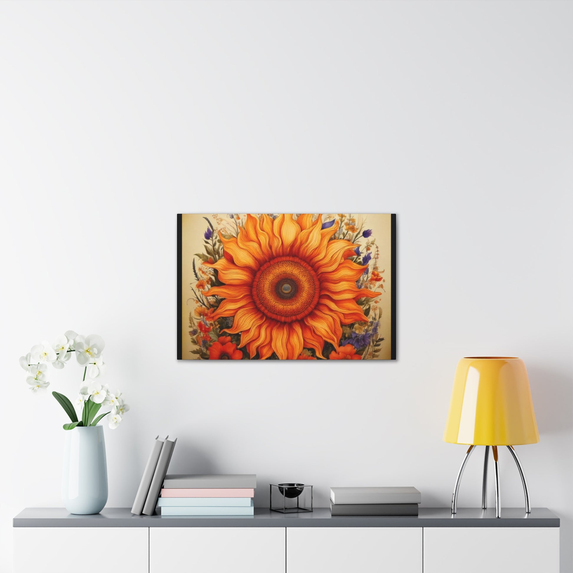 Sunflower Canvas Wall Art, Vibrant Home Decor, Bright Floral Print, Gift for Garden Lovers, Colorful Artwork for Any Room