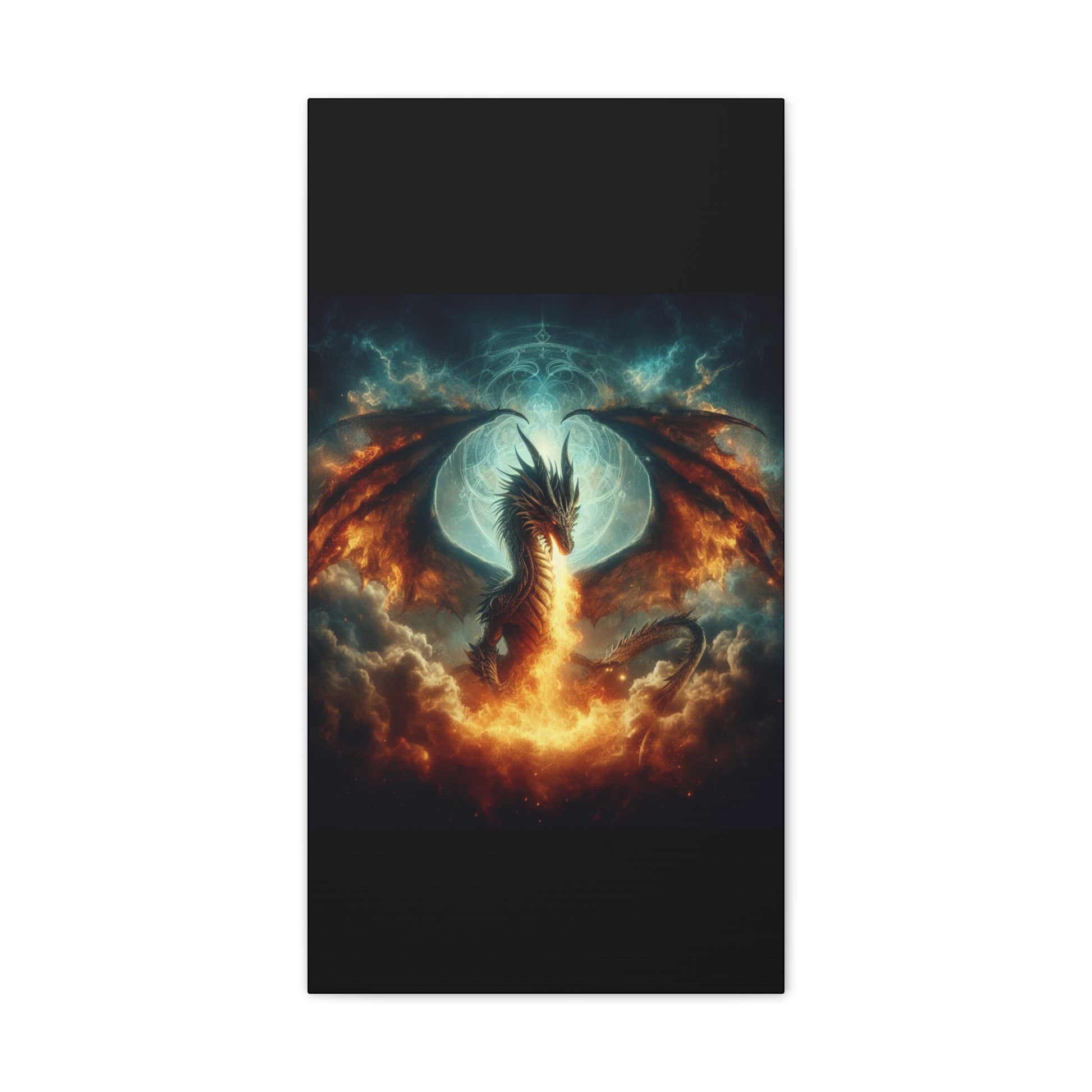 Fire-Breathing Dragon Canvas Art, Fantasy Wall Decor, Mythical Creature Wall Art, Dragon Home Decor, Unique Gift for Fantasy Lovers