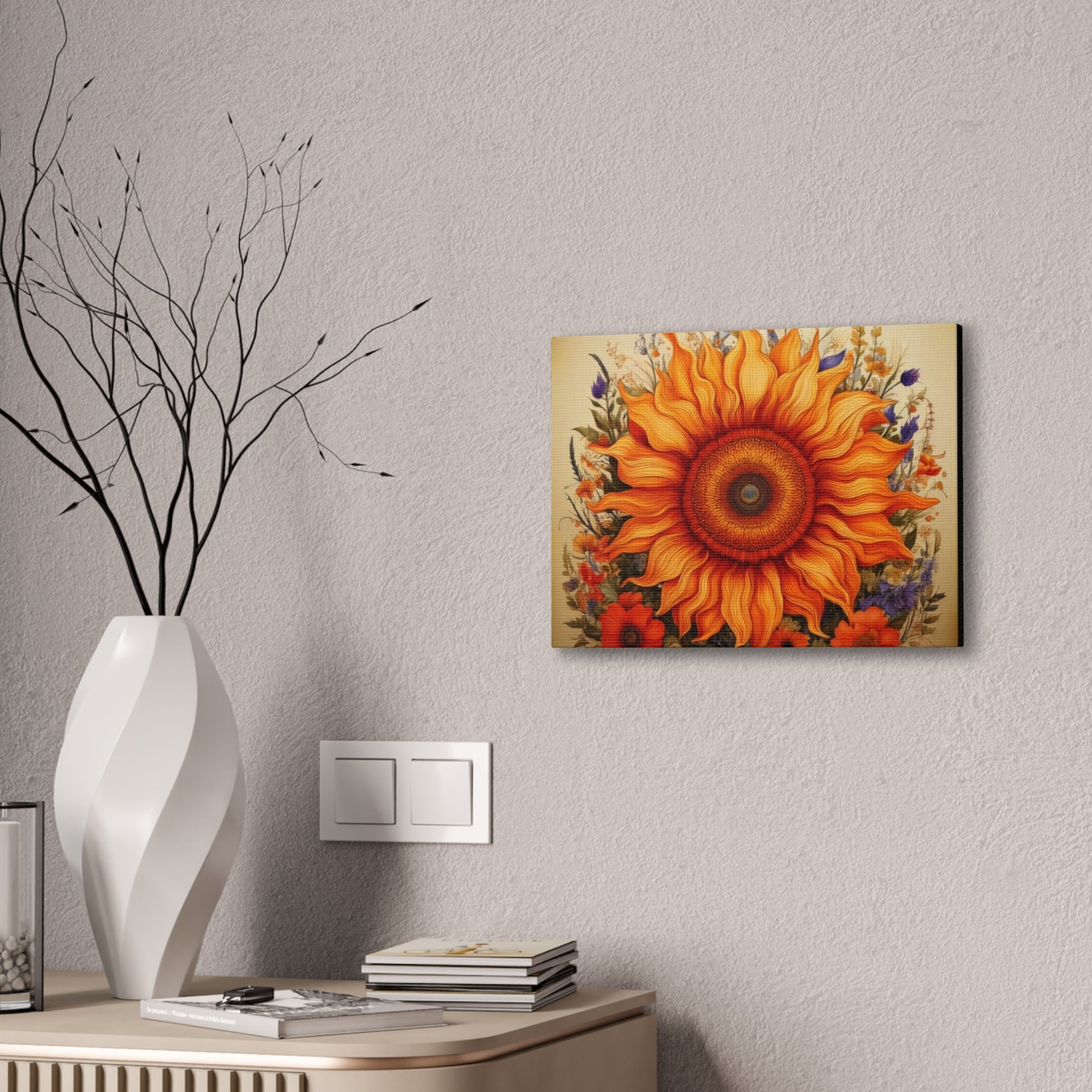 Sunflower Canvas Wall Art, Vibrant Home Decor, Bright Floral Print, Gift for Garden Lovers, Colorful Artwork for Any Room