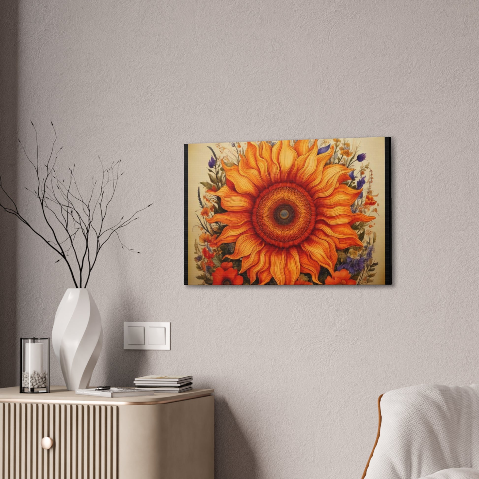 Sunflower Canvas Wall Art, Vibrant Home Decor, Bright Floral Print, Gift for Garden Lovers, Colorful Artwork for Any Room