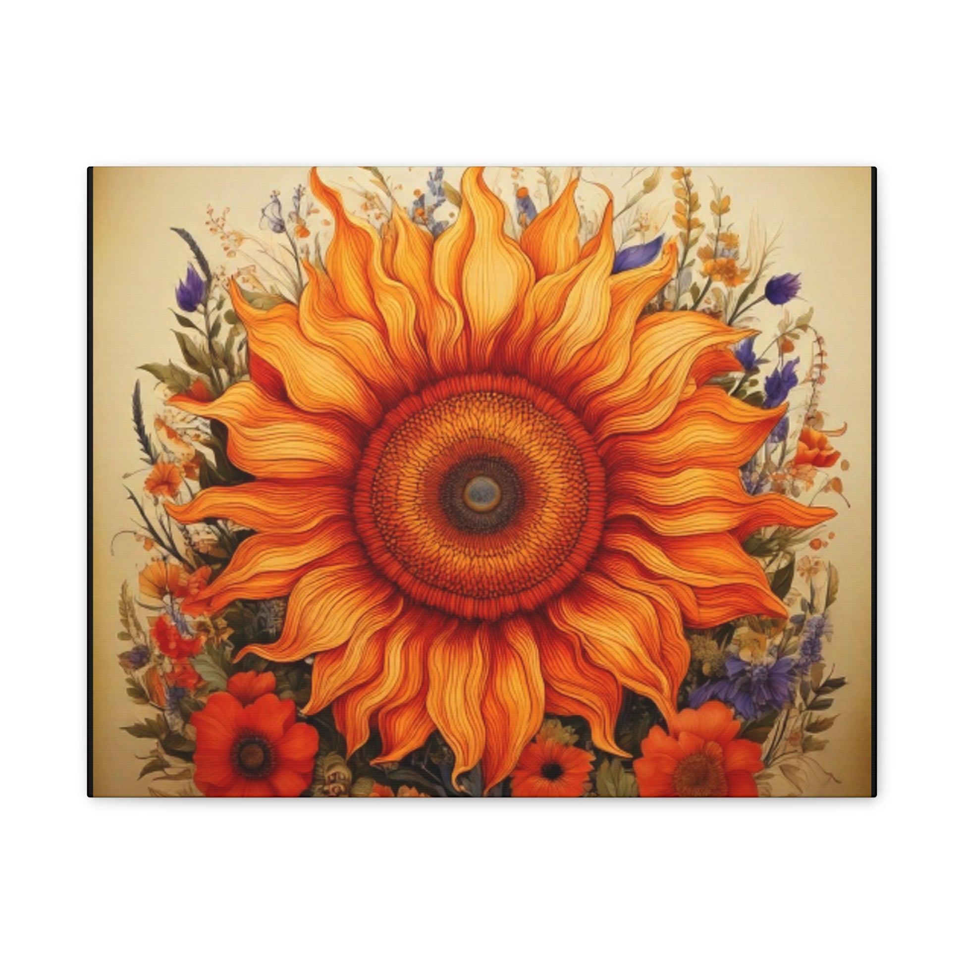 Sunflower Canvas Wall Art, Vibrant Home Decor, Bright Floral Print, Gift for Garden Lovers, Colorful Artwork for Any Room