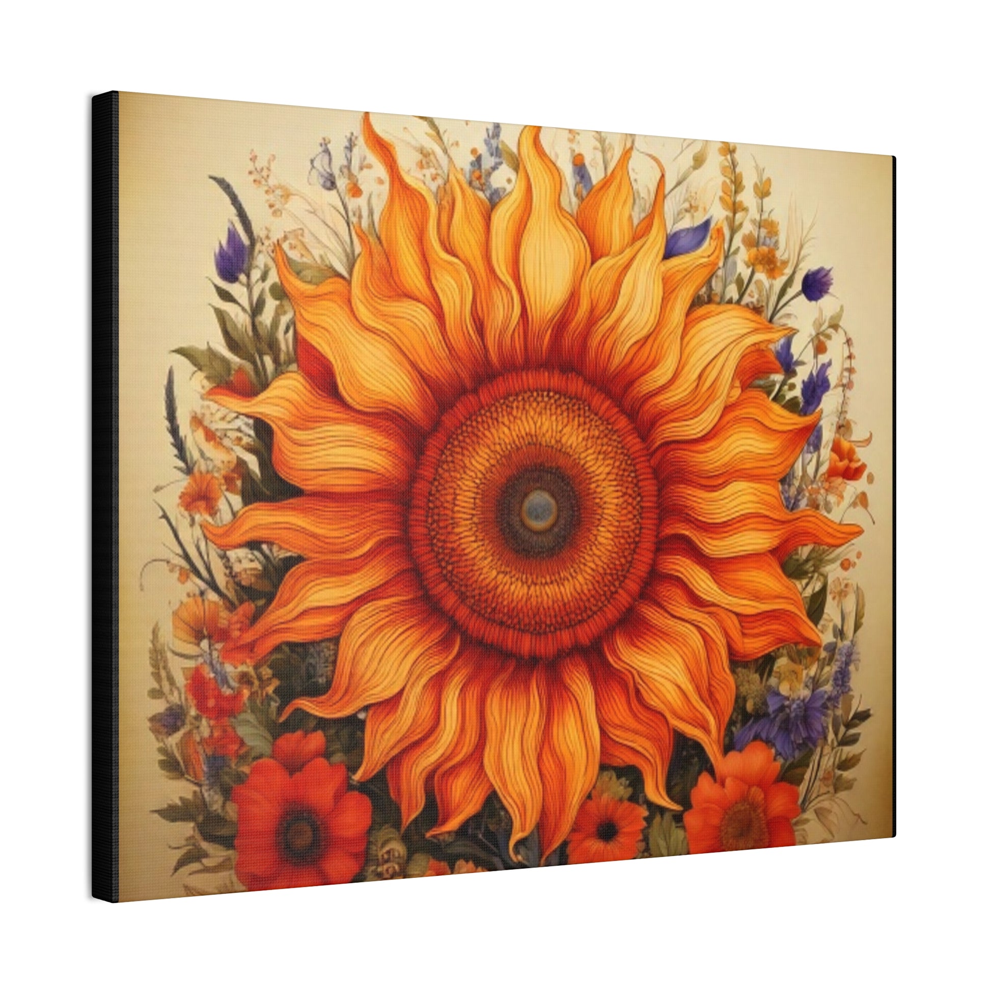 Sunflower Canvas Wall Art, Vibrant Home Decor, Bright Floral Print, Gift for Garden Lovers, Colorful Artwork for Any Room