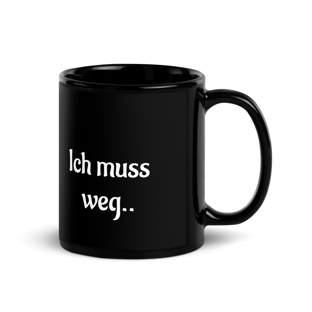 Tasse “Du auch hier? Ich muss weg” | Lustige Statement-Tasse für Morgenmuffel & Introvertierte