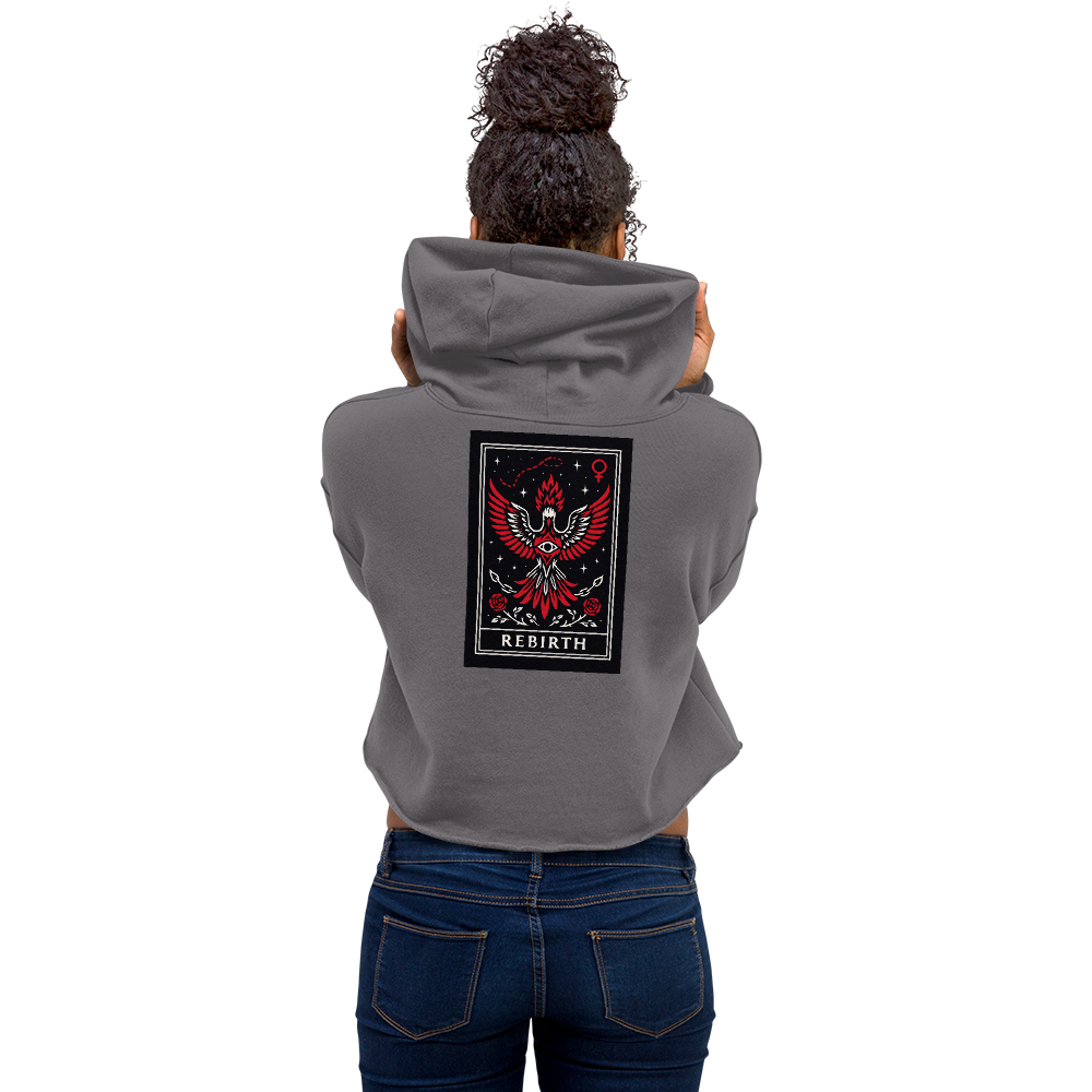 “Rebirth” Phoenix Cropped Hoodie | Tarot Card Style Women’s Streetwear